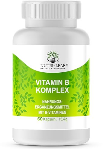 Vitamin B Komplex – Hochdosiert mit allen 8 B-Vitaminen für Fokus, mentale Energie, starke Nerven und Stressresistenz von NUTRI-LEAF