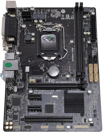 Carte Mère Gaming M-ATX DDR3 X 2 DIMM Slot pour LGA 1150 pour Core I7, Batterie CR2032 Intégrée de 240 MAh Incluse, Prend en Charge Une capacité de Mémoire de 16 Go