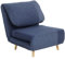HOMCOM 2-in-1 Schlafsofa Schlafsessel Verstellbar Klappmatratze Gästebett im Cord-Optik, für Schlafzimmer, Wohnzimmer Blau 82 x 89 x 83 cm