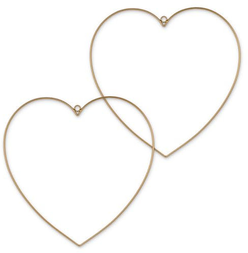 matches21 HOME & HOBBY Metall-Herzen 2er Set zum Aufhängen Ø 30 cm Gold als Draht-Herzen zum Basteln für Herz-Deko