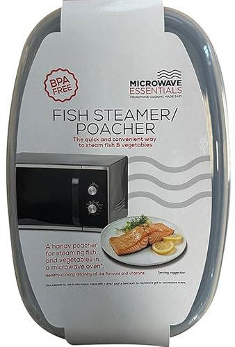 Microwave Essentials Fish and Vegetable Steamer/Poacher, BPA-Free, Dishwasher Safe