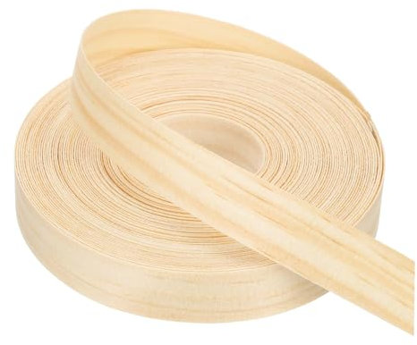 PATIKIL 22mm Pine Edge Banding,15m Wood Veneer Tape Pre-glued Flexible Plywood Edge Banding with Hot Melt Adhesive for Furniture Restoration(50 ft)