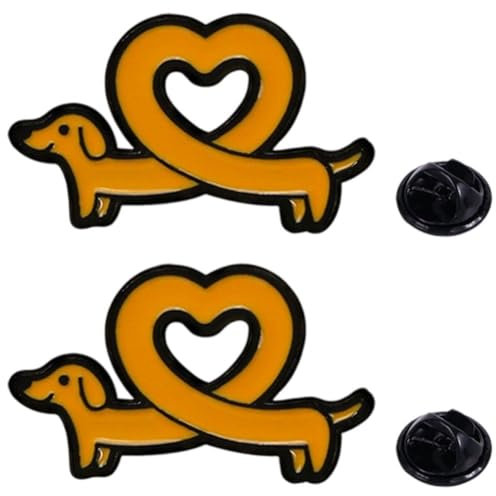 HiyyFloy Niedliche Emaille-anstecknadel Dackel, Lustige Herzform, Dackel-hundebrosche, Anstecknadel, Einzigartige Tier-Haustier-Hunde-anstecker Für Rucksäcke, Kleidung, Accessoires, Geschenk