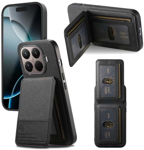 LIAOCY Coque pour Xiaomi 15T Pro, Étui Portefeuille avec Blocage RFID, Coque Ultra Fine Antichute avec Support Porte Cartes [Fermeture Magnétique], Black.