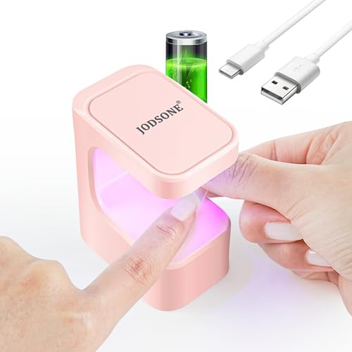 JODSONE Mini U V Lampe, U V/LED Nagellampe Nageltrockner Nägel für Gel Nagellack, Polygel, Builder, Nail Tips, Glue Gel für Anfänger, DIY Salon,USB Nagellampe für Reisen (Rosa
