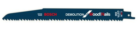 BOSCH RDN9V 5 pc. 9 In. 5/8 TPI Edge Reciprocating Saw Blades for Wood/Nail Demolition