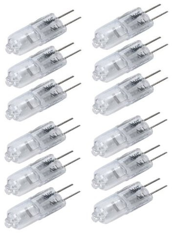 Ex-Pro® 12 Pack - Clear 10w G4 12v 2 Pin Halogen Capsule Bulbs/Lamps 2000hrs