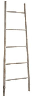 AUBRY GASPARD Echelle Porte-Serviettes en Bambou patiné Blanc 150cm