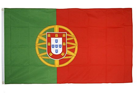 Flaggenfritze® Portugal Fahne 150 x 250 cm, portugiesische XXL Flagge mit 3 Ösen für große Emotionen, Außenbereich und Sportevents + Gratis Sticker