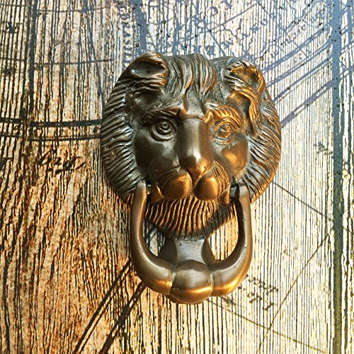 antikas – Battiporta In Ottone Leone – casa porta battente campanello porta battente come antico
