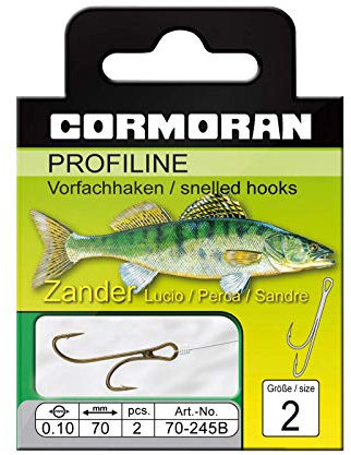 Cormoran PROFILINE Zander-Ryderhaken brün. Gr.4 0,08mm