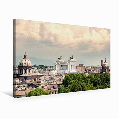 Premium Textil-Leinwand 75 x 50 cm Quer-Format Blick über Rom | Wandbild, HD-Bild auf Keilrahmen, Fertigbild auf hochwertigem Vlies, Leinwanddruck von Carmen Steiner und Matthias Kontrad