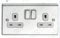 Deta SD1209CHW 13A 2 Gang DP Switched Socket Polished Chrome/White Inserts