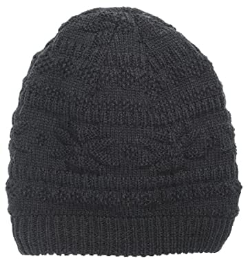 MUK LUKS Herren Men's Textured Beanie Winter-Hut, schwarz, Einheitsgröße