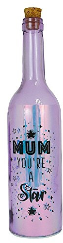 Xpressions Mum, Iridescent Light Up Glass Bottle, Gift for Any Occasion, Multi, one Size