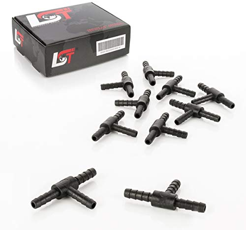LST 10x Verbinder T-Stück Tropfbewässerung PE-Rohr schwarz System 6x6x6 mm