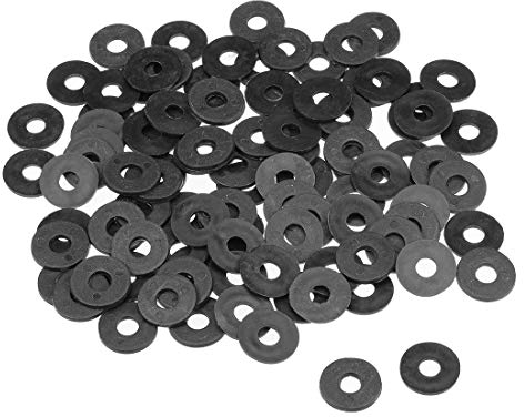 sourcing map Arandelas Planas De Nylon Para Tornillo M6 De 17mm De Diámetro Externo De 1,5 mm De Grosor 100Pcs