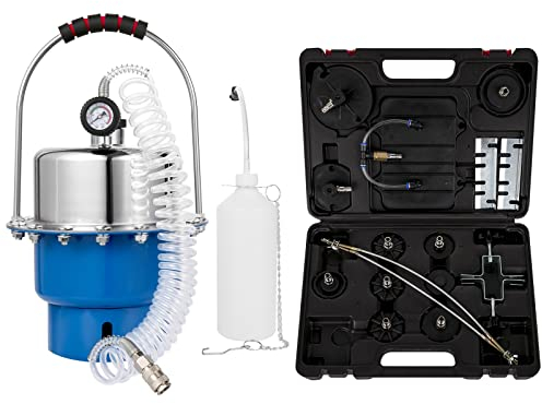 VEVOR Purgador de Frenos Purgado de Líquido de Embrague y Freno Sangrador Liquido Frenos Purgador de Frenos para Coche Cambio de Aceite de Frenos Dispositivo de purgado de Frenos Tanque de 5L (Azul)