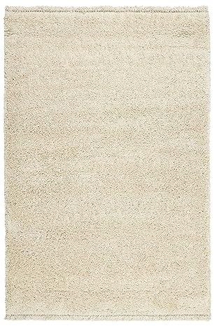 Wecon Home, Moderner Hochflor Teppich - Läufer im Berber Style für Wohnzimmer, Flur, Schlafzimmer Studio Zero (200 x 200 cm quadratisch, Creme beige)