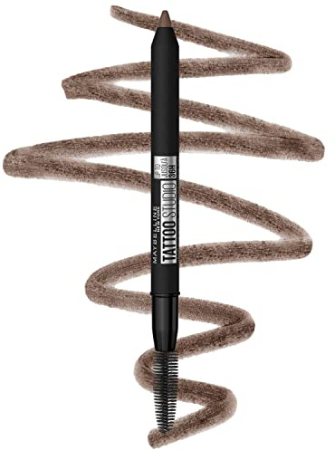 Maybelline TattooStudio Waterproof Eyebrow Pencil, Sharpenable, Longwear, Long Lasting, Pigmented Eyebrow Pencil for Defined Brows, Medium Brown, 1 Count
