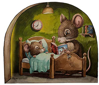 ilka parey wandtattoo-welt Mäusetürchen Wandtattoo Wandsticker Mäusemama mit Kind Maus Tür Mäusetür Mausloch Sticker Aufkleber Wichteltür Elfentür mt3