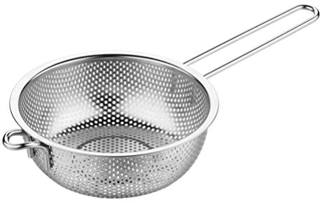 Cabilock Edelstahlsieb mit Griffen Perforierte Siebsiebe für Nudelgemüse Obst Größe L