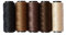 5 Rollen Nähgarn für Nähen Haarverlängerungen Perücken DIY (Schwarz, Braun, Dunkelbraun, Beige, Khaki)