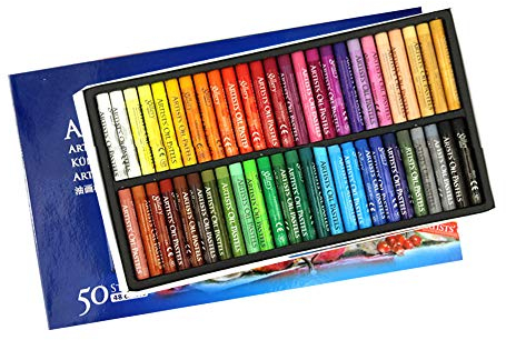 50Pcs Professional Oil Pastels Set Art Soft Oil Pastels Painting Drawing Pens Soft Colouring Drawing Crayon Painting Oil Pastels for Kids Students Indoor Activities At Home Art School Supplies