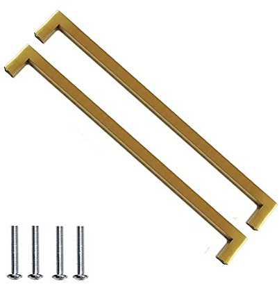 BOZONLI 2pcs 288mm Tiradores Cocina Dorado Tiradores para Muebles Acero Inoxidable (Longitud Total 300mm)
