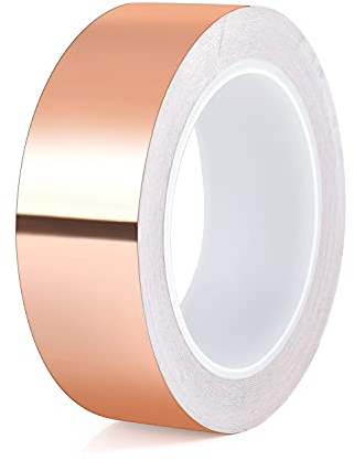 Ruban cuivre auto-adhésif contre les escargots lit surélevé 35mm x 20M,bande adhésive cuivre protection anti-escargot ruban EMI Kapton ruban de blindage résistant à la chaleur feuille de cuivre