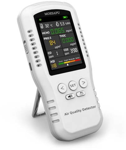 MOESAPU BOSEAN Air Monitors, Indoor Air Quality Monitors Detect Hch Pm2.5, Carbon Dioxide, Tvoc, Temperature And Humidity Formaldehyde Detection Sensors, Testers