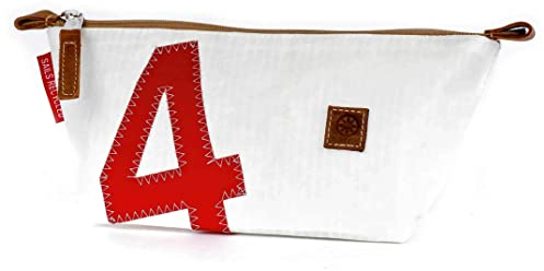 Etui Mäppchen Federmappe Stifte Navigator Weiss Zahl Rot aus Recycling Segeltuch