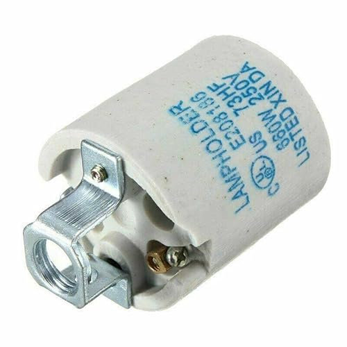 LEDSone Keramik-Porzellan ES27 E27 Edison-Schraube Wärme Vintage Lampe Halter mit Halterung (3 Stück, Form 3) (Stil 6, 1 er-Pack)