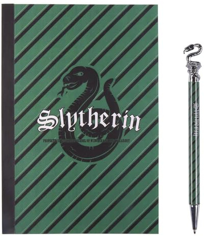 CERDÁ LIFE'S LITTLE MOMENTS CERDA Harry Potter Slytherin Stationery Set - Notepad + Pen - 2 Pieces