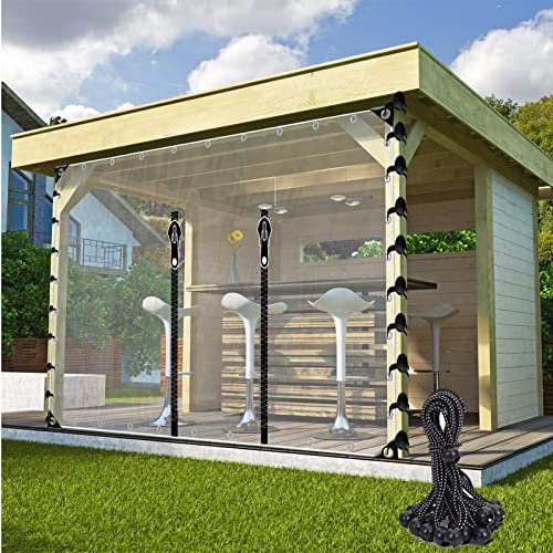 LGJEGD Telo Laterale Gazebo for Gazebo con telone in pergotenda per Esterno, Telo pergola 0,5 mm con Occhielli, Cavo Elastico (Color : Clear, Size : 6.56x8.2'/2x2.5m)
