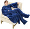 Catalonia Classy Decke mit Ärmeln und Fußtasche Geschenk für Frauen Herren, Flauschig Fleece Tragbare Kuscheldecke mit Ärmeln, Warm Decke zum Anziehen Ärmeldecke Erwachsene, 190 x 135 cm Marine