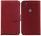 Cheshaoping Echt Leder Tasche Für Gigaset GS5 Senior / GS5 Lite/Volla Phone 22 TPU Silikon Hülle Handy Flip Lederhülle Handyhülle Brieftasche Kartenfächer Schutz Premium Case Cover Etui (Dark Rot)