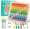 Multiplikationsbrett Spiel, Montessori Multiplikationsbrett, Multiplikationstafel Holz, Multiplikationstabelle Kinder Lernen, 1x1 Brettspiel für Mathematische Manipulationen Kinderzählspielzeug