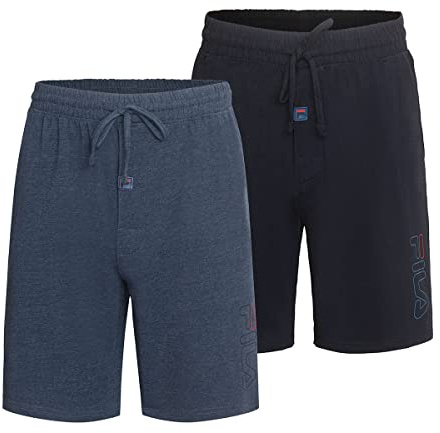 Fila Men's 2-Pack Pajama Night Sleep Short, Navy and Blue, Medium