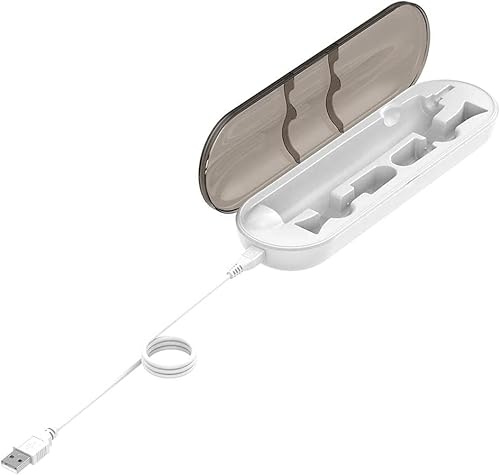 INVEES Tragbares Ladegerät für elektrische Zahnbürste Philips Sonicare Diamond-Clean (Weiß, 1 m USB-Kabel)