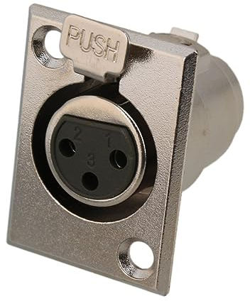CIMAXIC 2 piezas 3 micrófono montaje en panel Xlr enchufe hembra montaje en panel Xlr 3 pines enchufe hembra Jack 3 pines hembra Xlr montaje en panel placa de pared