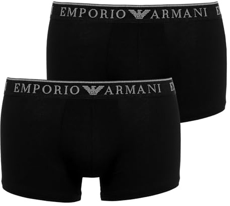 Emporio Armani Herren Endurance 2-Pack Trunk Badehosen, Nero/Nero,