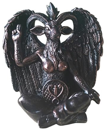 RUDFUZ Satan Goat Baphomet Statue Harz Skulptur Figur Retro Dekor in Ihrem Haus zu Zeigen