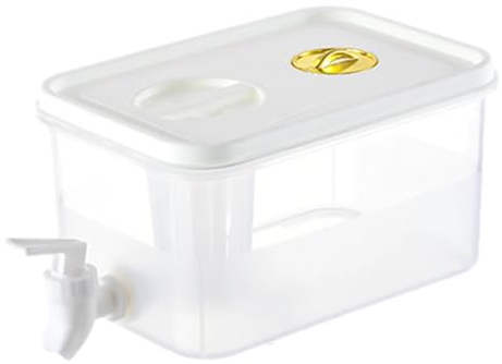 Beverage Dispenser, Refrigerator Safe Water Pitcher, Large Drink Dispenser with Spigot and Filter, Record Storage Date | Refrigerator Water Pitcher, Cold Drink Container for Bar