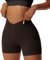 Coswind Sport Leggings Damen Kurze Booty Scrunch Gym Shorts Yoga V Cross Push Up Radlerhose Sexy Blickdicht Dunkelbraun S
