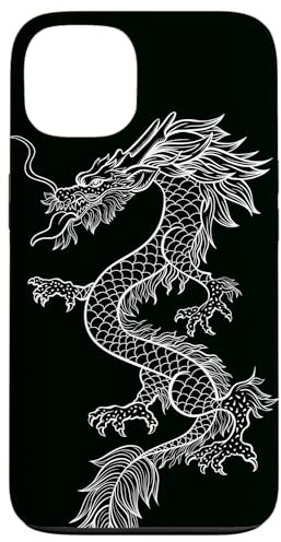 White Creature Dragon On Black Background Case for iPhone 13