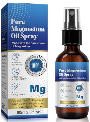MagnesiumÖl Spray 60ml, füllt das Magnesium des Körpers wieder auf, Perfekt für Sport & Muskel entspannung, 100% Natürlich magnesium spray - Perfekt für unterwegs