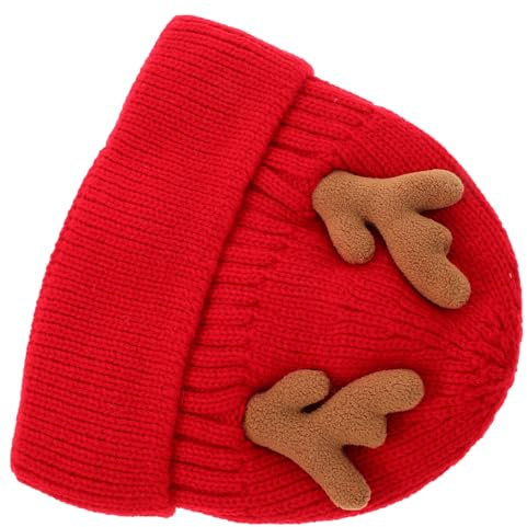 GALPADA 2 Stück Geweih Strickmütze Strickmütze Wollmütze Gestrickte Heckenmütze Strickmütze Strickmütze Wollmütze Warme Mütze Weihnachtsmütze Geweih Weihnachtsmütze