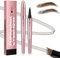 Microblading Eyebrow Pen-2024 New Magic Eyebrow Pencil with 4 Fork Tip for Natural-Looking Hair-Like Defined Brows, Long-Lasting for 24 HR Wear, Waterproof Eyebrow Pen - Dark Brown