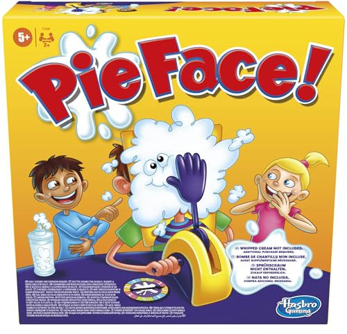 Hasbro Gaming Pie Face Whipped Cream Family Board Game for 5+ Year Old Kids, Party Games for 2 Players or More